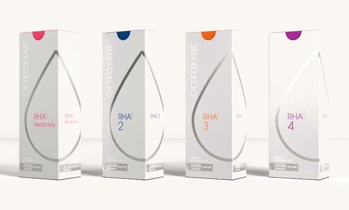 Teoxane RHA Redensity, RHA 2, RHA 3 and RHA 4 filler boxes