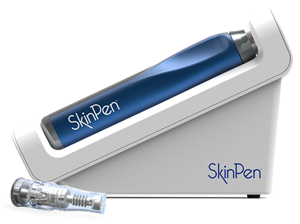 SkinPen motorized microneedling device with its single-use cartridge